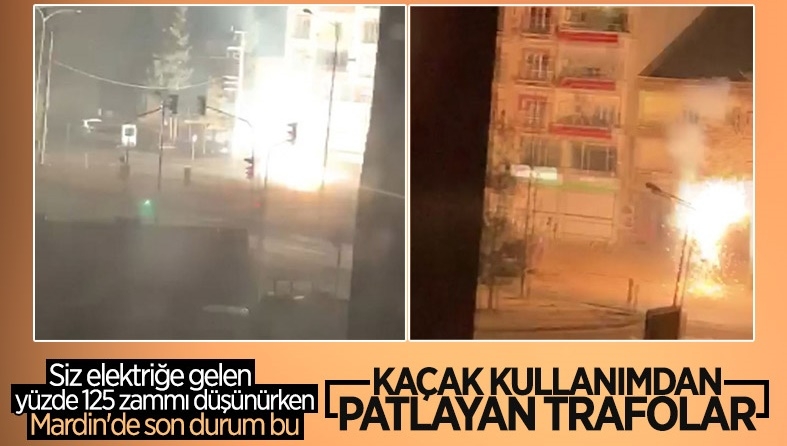 Mardin'de aşırı yüklenmeden elektrik trafoları patladı