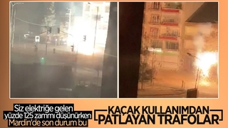 Mardin'de aşırı yüklenmeden elektrik trafoları patladı