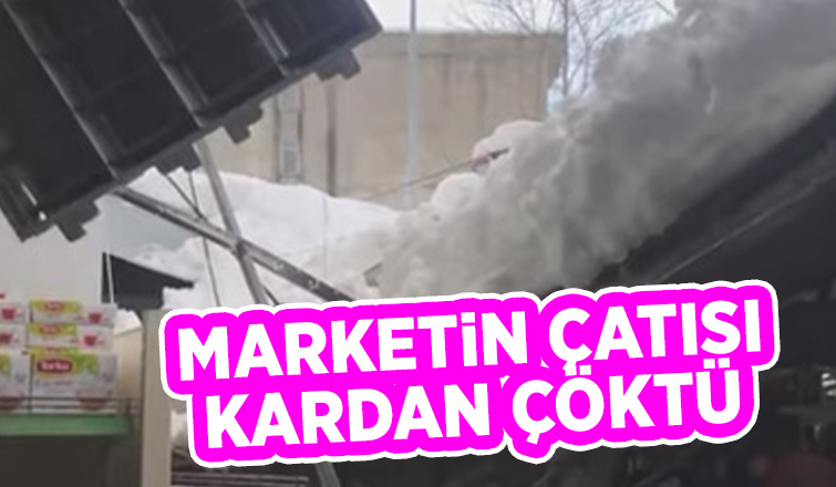 Marketin çatısı çöktü