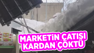 Marketin çatısı çöktü