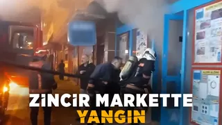 Markette yangın paniği