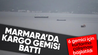 Marmara Denizi'nde kargo gemisi battı