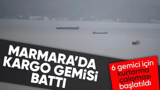 Marmara Denizi'nde kargo gemisi battı