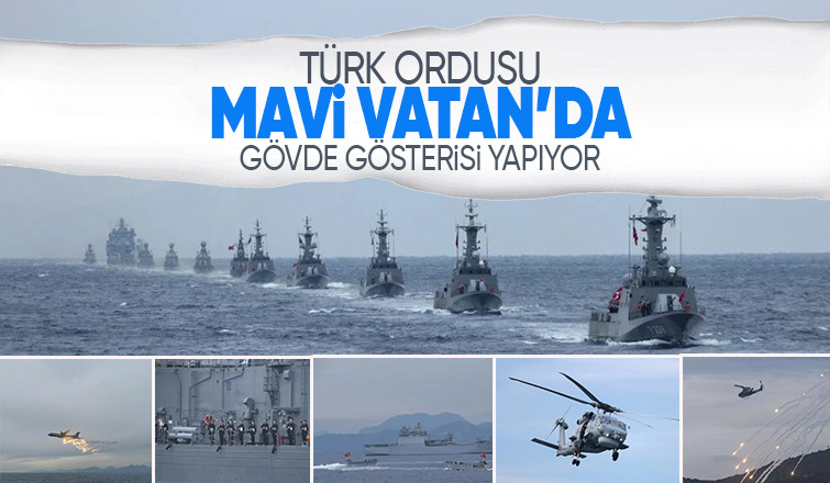 Mavi Vatan'da nefes kesen anlar! Türk Silahlı Kuvvetleri'nden Denizkurdu Tatbikatı...