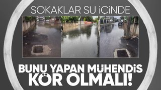 Mazgallar yoldan yüksek yapılınca sokaklar su içinde kaldı