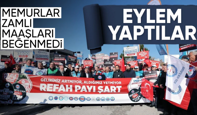 Memurlar refah payı istiyor: Bakanlık önünde eylem yaptılar