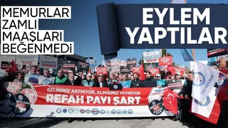 Memurlar refah payı istiyor: Bakanlık önünde eylem yaptılar