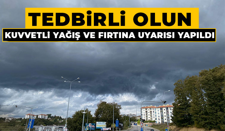 Sakarya için kuvvetli yağış ve fırtına uyarısı