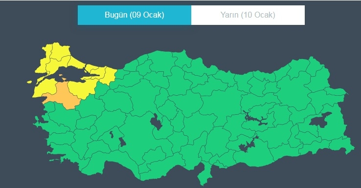 Meteorolojiden Sakarya için sarı kodlu uyarı