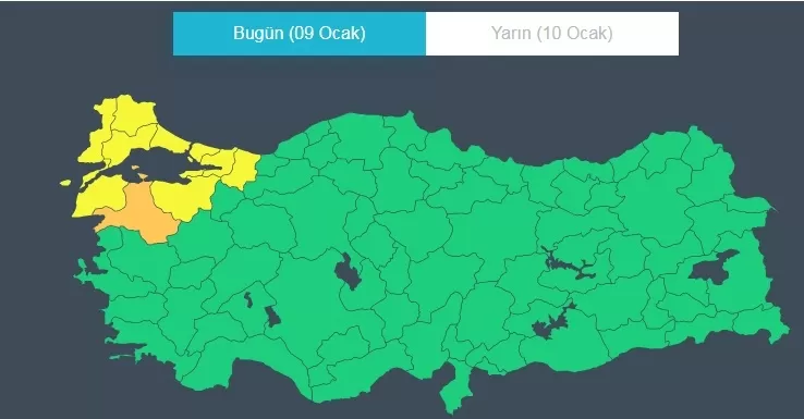Meteorolojiden Sakarya için sarı kodlu uyarı