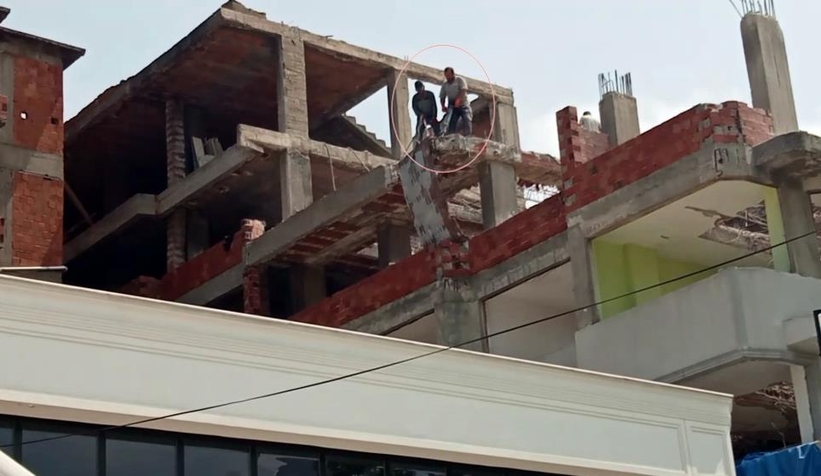 Metrelerce yükseklikte önlem almadan çalıştılar