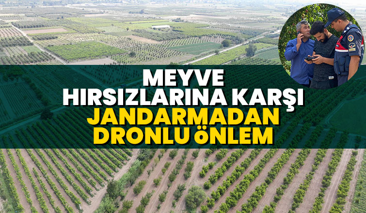 Meyve bahçeleri dron ile korunuyor