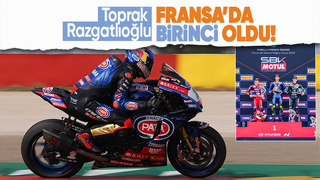 Milli motosikletçi Toprak Razgatlıoğlu, Fransa'da ilk yarışta birinci oldu