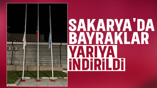 Milli yas ilanının ardından bayraklar yarıya indirildi