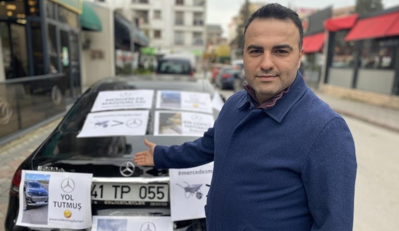 Milyonluk araç 2 kez yolda kalınca sahibi böyle protesto etti