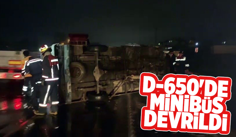 Minibüs devrildi: 1 yaralı