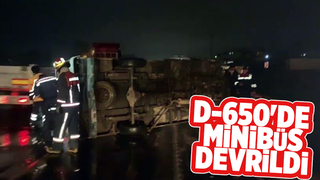 Minibüs devrildi: 1 yaralı