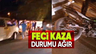 Minibüs motosiklete çarptı: 1 ağır yaralı