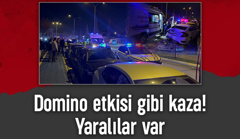 Minibüs otomobile çarptı: Domino etkisi ile 5 araç hasar gördü, yaralılar var