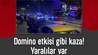 Minibüs otomobile çarptı: Domino etkisi ile 5 araç hasar gördü, yaralılar var