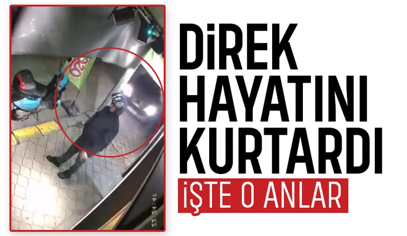 Moto kurye direk sayesinde hayatta kaldı; İşte o anlar