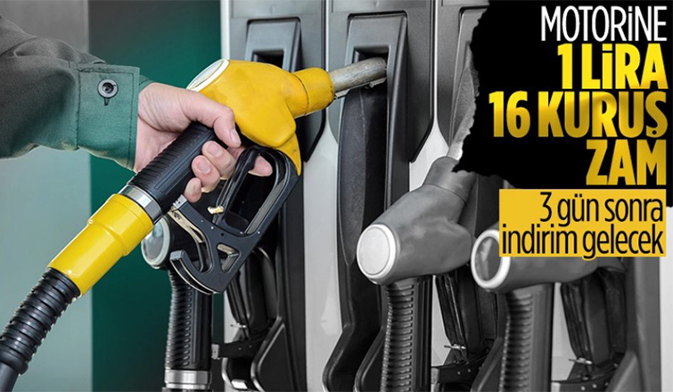 Motorine 1 lira 16 kuruş zam geldi