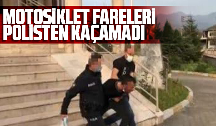 Motosiklet fareleri polisten kaçamadı