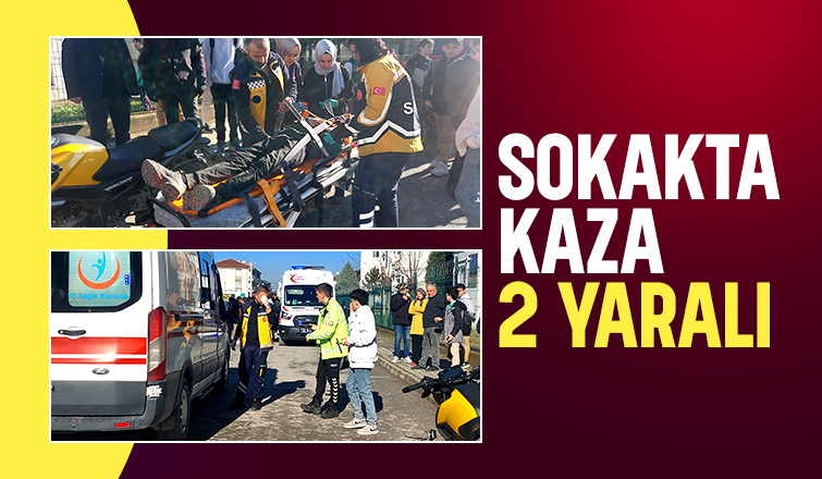 Motosiklet ile bisiklet çarpıştı: 2 yaralı