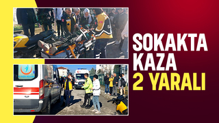 Motosiklet ile bisiklet çarpıştı: 2 yaralı