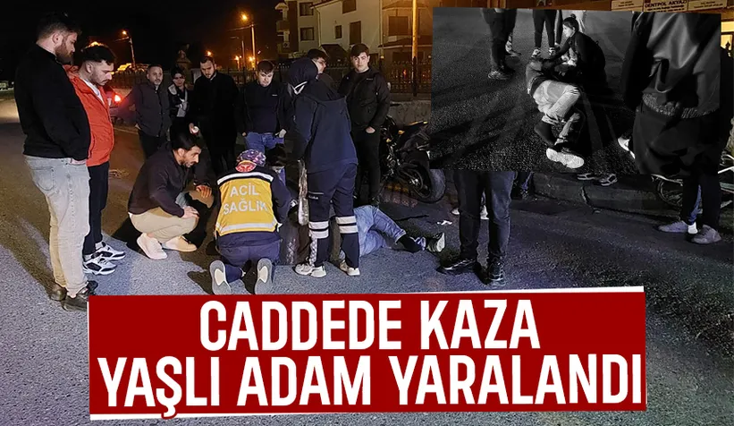 Motosiklet ile bisiklet çarpıştı: Yaşlı adam yaralı