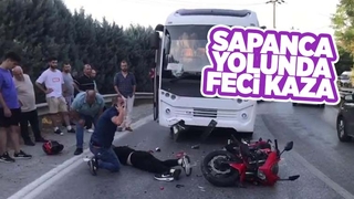 Motosiklet ile midibüs çarpıştı: 1 yaralı
