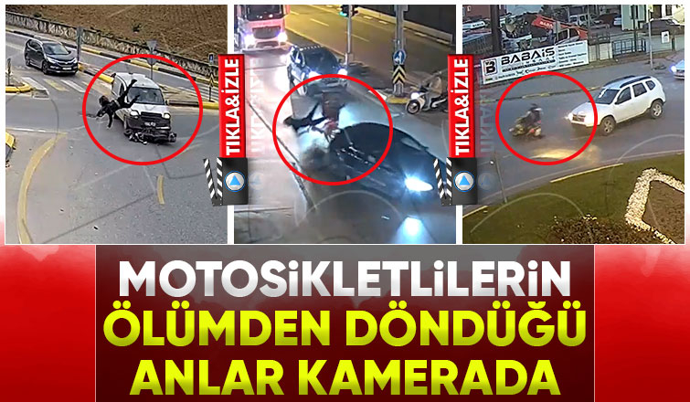 Motosiklet kazalarının görüntüleri paylaşıldı