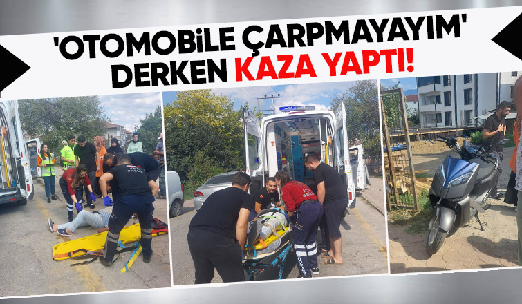 Motosiklet sürücüsü düşerek yaralandı