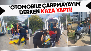 Motosiklet sürücüsü düşerek yaralandı