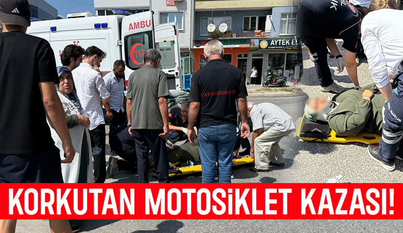 Motosiklet sürücüsü kadın kazada yaralandı