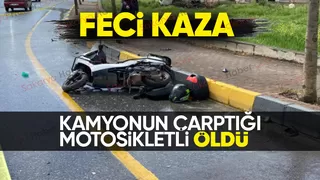 Motosiklet sürücüsünün feci ölümü