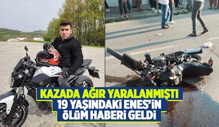 Motosiklet tutkunu Enes kazada öldü