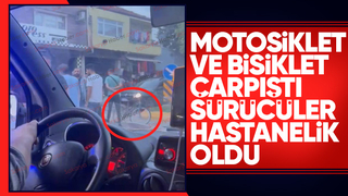 Motosiklet ve bisiklet çarpıştı: 2 yaralı