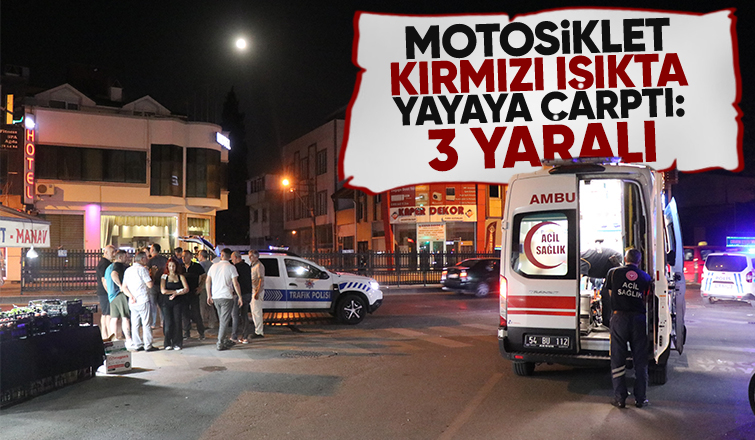 Motosiklet yaya çarptı: 3 yaralı