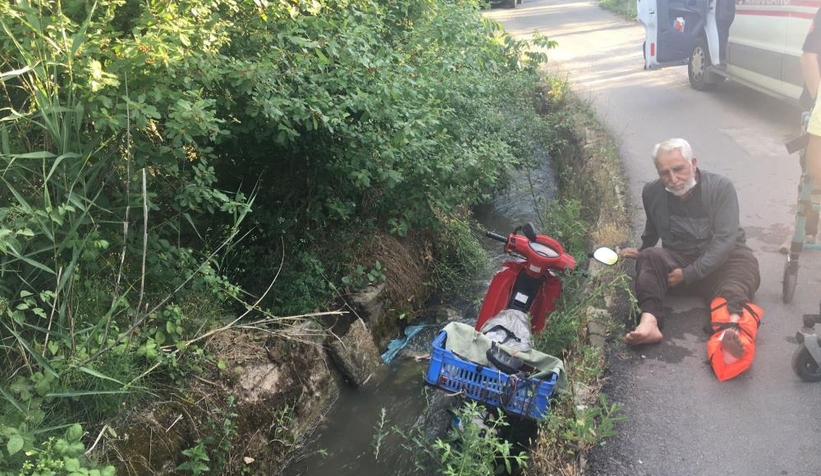 Motosikleti ile su kanalına uçtu