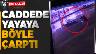 Motosikletin yayaya çarptığı kaza kamerada