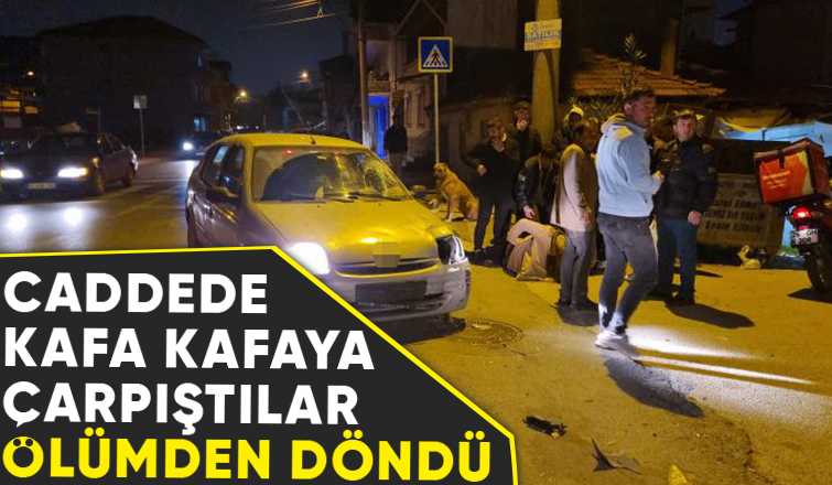 Motosikletle otomobil kafa kafaya çarpıştı