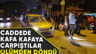 Motosikletle otomobil kafa kafaya çarpıştı