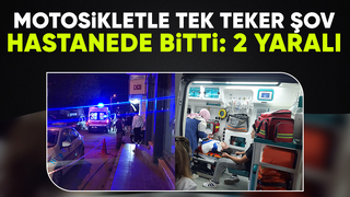 Motosikletle tek teker kazası: 2 yaralı