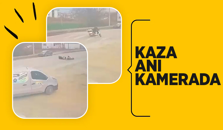 Motosikletli düşerek yaralandı; İşte o anlar