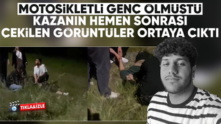 Motosikletli gencin öldüğü kazanın hemen sonrası