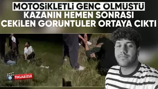 Motosikletli gencin öldüğü kazanın hemen sonrası