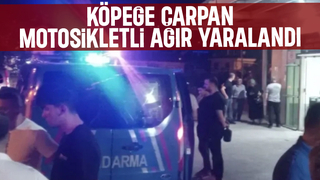 Motosikletli köpeğe çarpıp ağır yaralandı