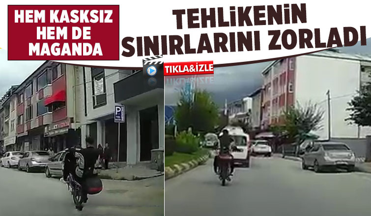 Motosikletli maganda ölüme davetiye çıkardı