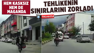 Motosikletli maganda ölüme davetiye çıkardı